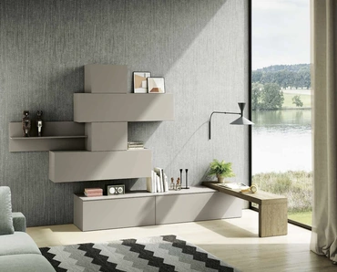 Parete Attrezzata Living 862 in laccato opaco di Spagnol Mobili