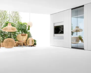 Parete Attrezzata Living con ante in vetro di Caccaro