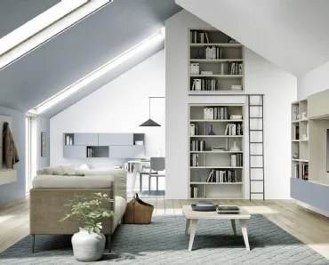 Parete Attrezzata sospesa Nordic in melaminico e laccato di Spagnol Mobili