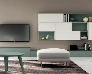 Parete Attrezzata Young in laccato opaco di Spagnol Mobili