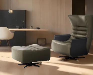 Poltrona in pelle Gerrit di Calia