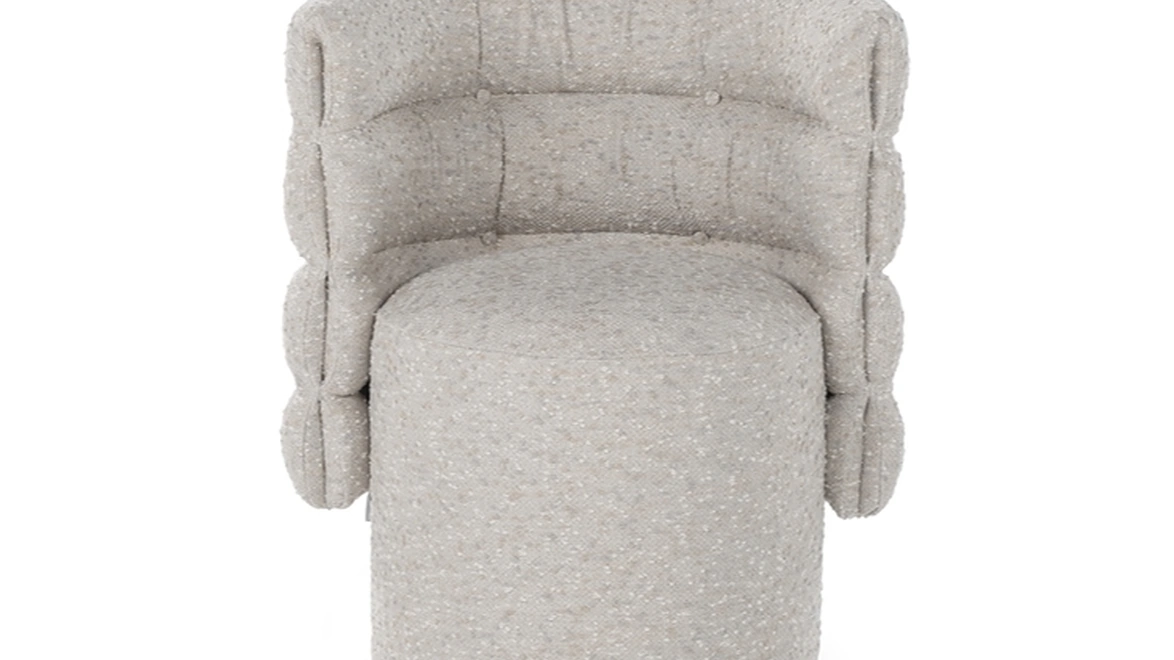 Poltroncina di design in tessuto imbottito Lady G di Calia
