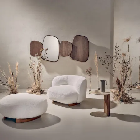 Poltroncina in tessuto Pebble Lounge di Nature Design