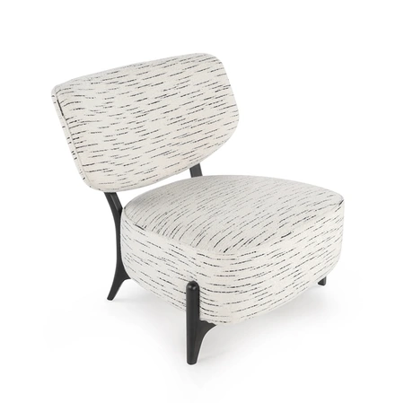 Poltroncina in tessuto con piedini in metallo Silla di Calia
