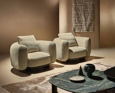 Poltrona Daku Lounge in tessuto imbottito di Nature Design