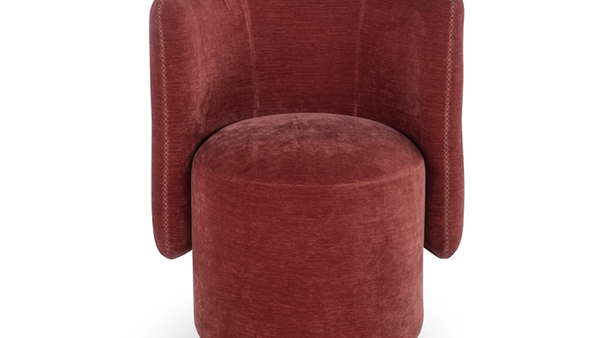 Poltroncina in velluto decorata con frange Dona G di Calia