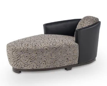 Poltrona Hotel Chaise Longue in tessuto e pelle di Calia