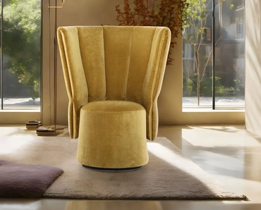 Poltroncina in tessuto con schienale alto trapuntato Vivì di Calia
