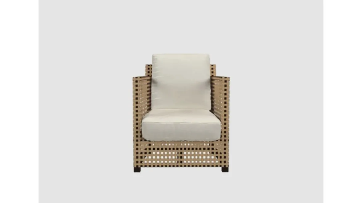 Poltroncina in pergamena e tessuto WK di Gervasoni