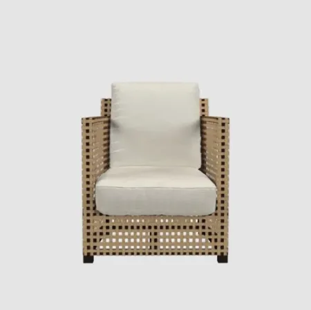 Poltroncina in pergamena e tessuto WK di Gervasoni