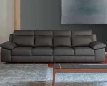 Divano lineare in pelle Taylor di Calia