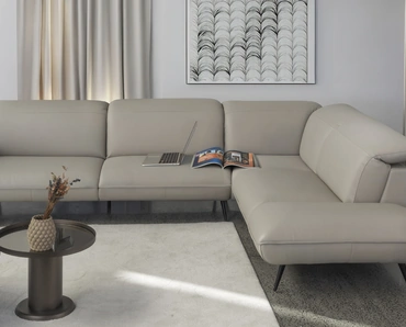 Divano angolare in pelle Mannequin di Calia