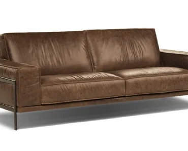 Divano lineare in pelle Top di Calia