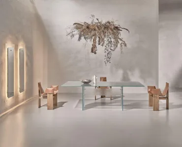 Sedia Manta Low in cuoio e frassino di Nature Design