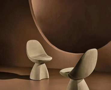 Sedia Nest rivestita in Nabuk di Nature Design