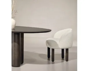 Sedia in tessuto con gambe in frassino Pebble di Nature Design