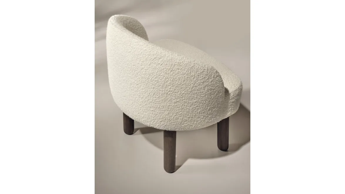 Sedia in tessuto con gambe in frassino Pebble di Nature Design