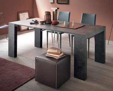 Tavolo Consolle allungabile Square in nobilitato con meccanismo telescopico in alluminio di Altacom