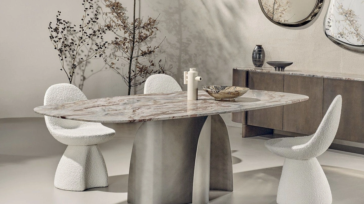 Tavolo Bloom con top in marmo di Nature Design