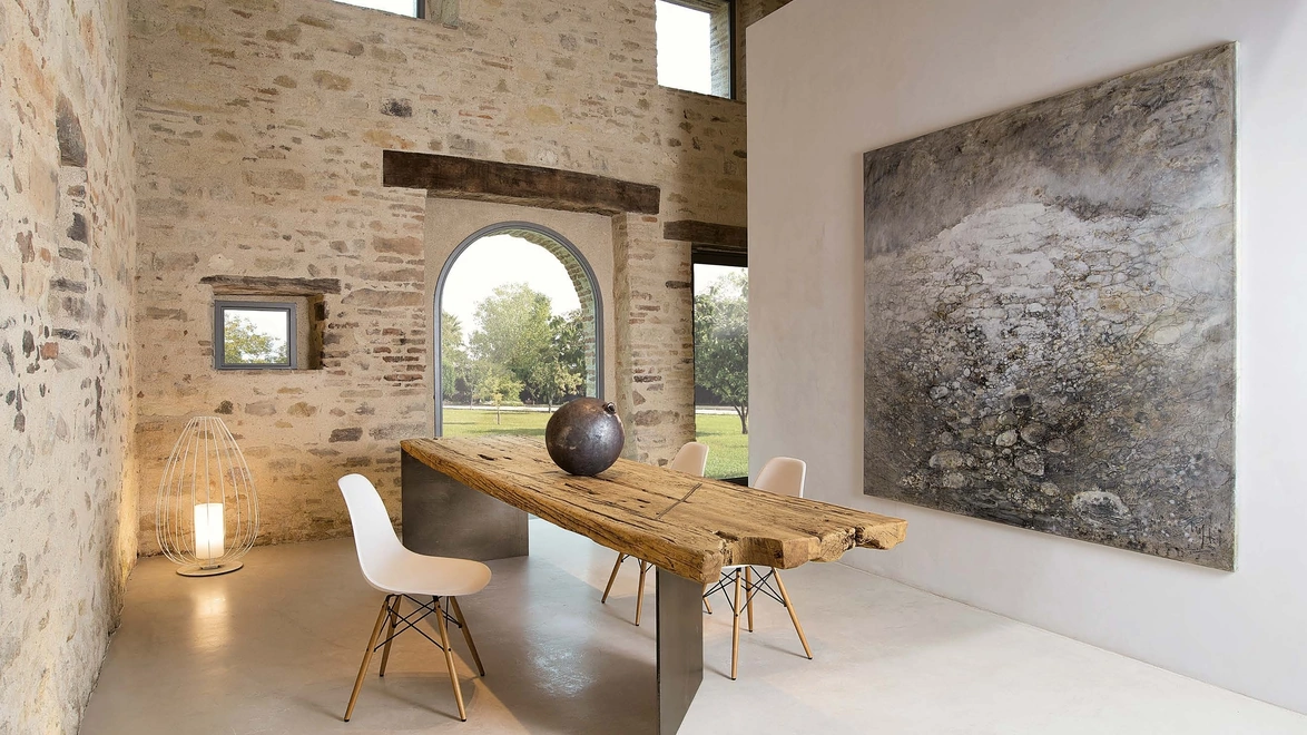 Tavolo ILL Metal in legno secolare di Nature Design
