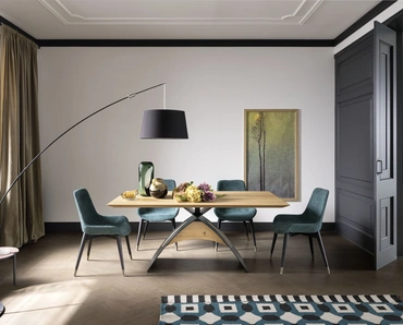 Tavolo Italo in rovere e acciaio di Alta Corte