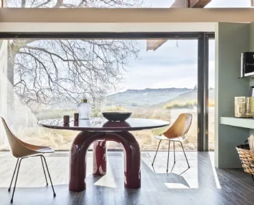 Tavolo rotondo laccato lucido Elephante di Mogg