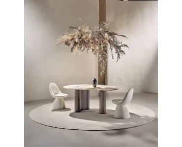 Tavolo Lymph in marmo Patagonia e legno di Nature Design