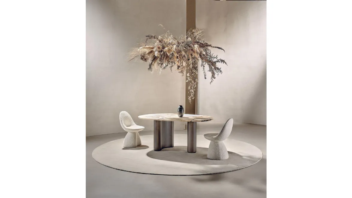 Tavolo Lymph in marmo Patagonia e legno di Nature Design