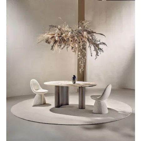 Tavolo Lymph in marmo Patagonia e legno di Nature Design