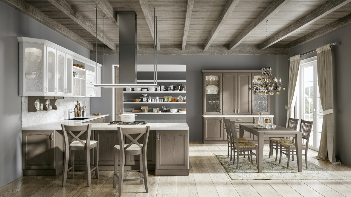 Cucina Classica Cantica con penisola di Home Cucine