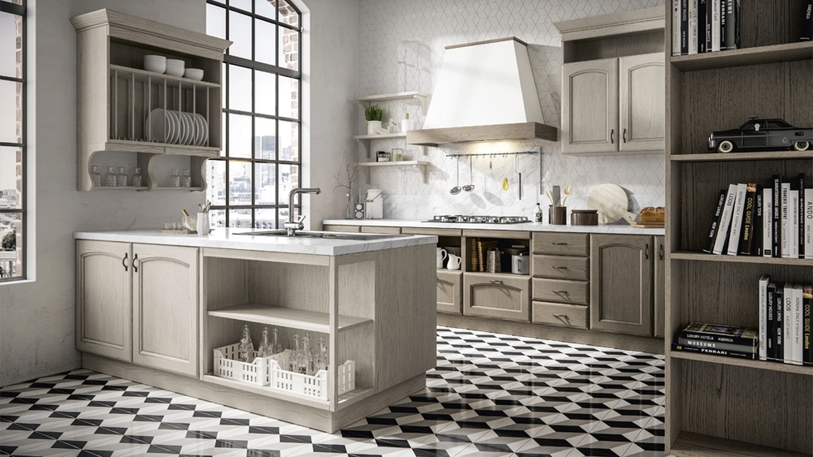 Cucina Classica Cantica con penisola di Home Cucine