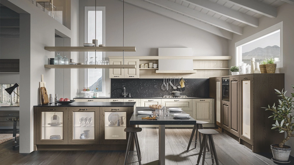 Cucina Classica Contea con penisola di Home Cucine