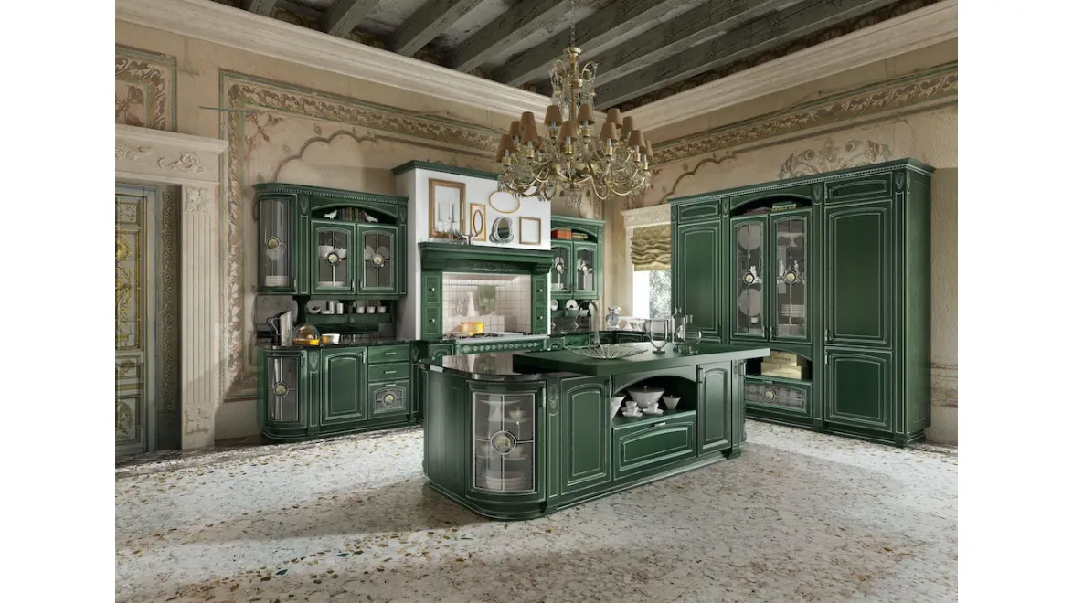 Cucina Classica Gold Elite con isola di Home Cucine