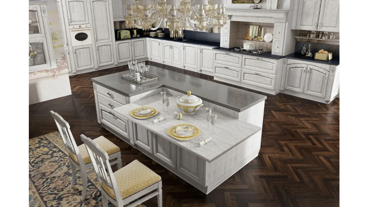 Cucina Classica Gold Elite con isola di Home Cucine