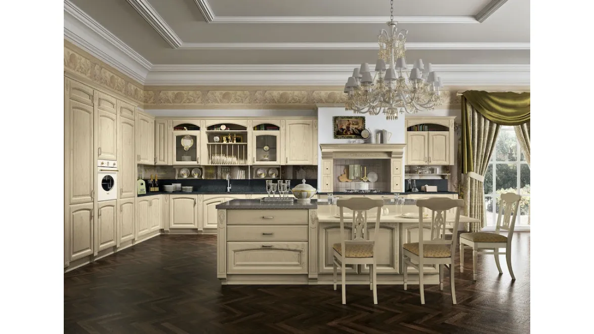 Cucina Classica Gold Elite con isola di Home Cucine