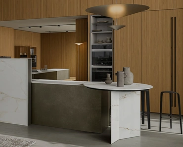 Cucina Design Life Projects 10 in laccato e laminam di Copat Life