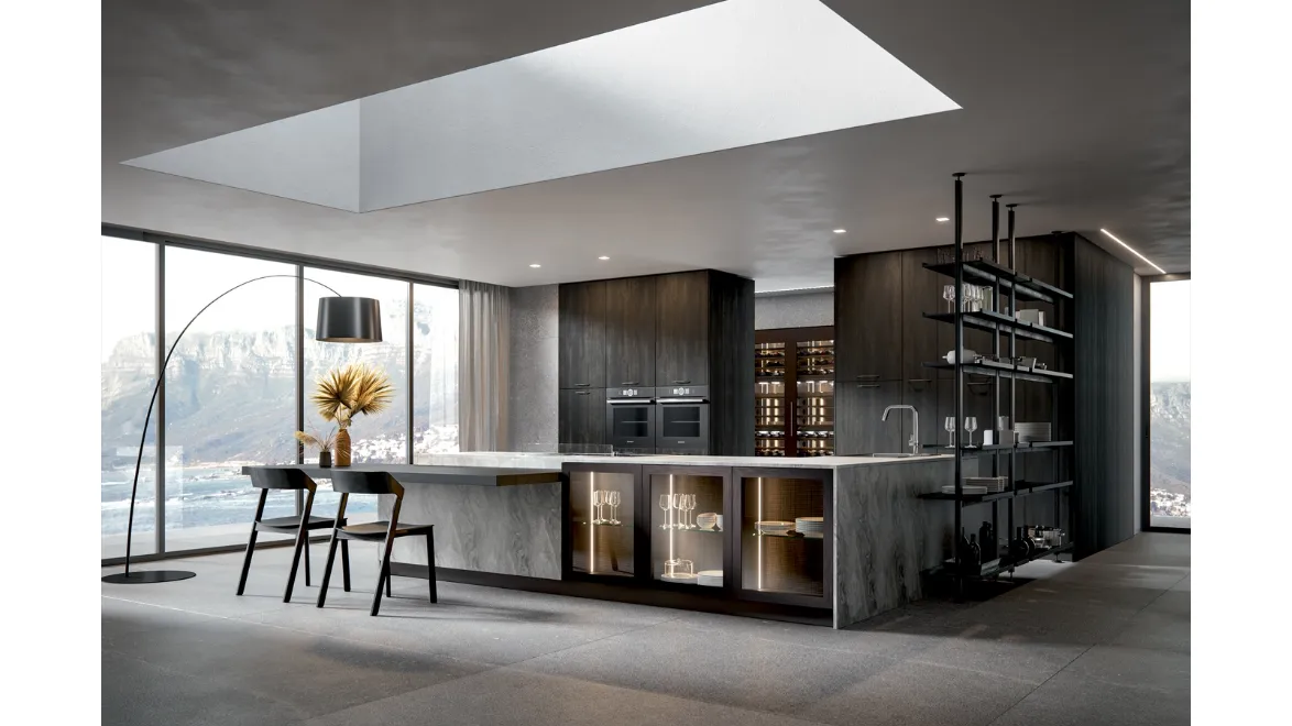 Cucina Moderna Aura con penisola di Home Cucine