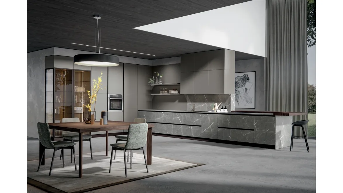 Cucina Moderna Aura con penisola di Home Cucine