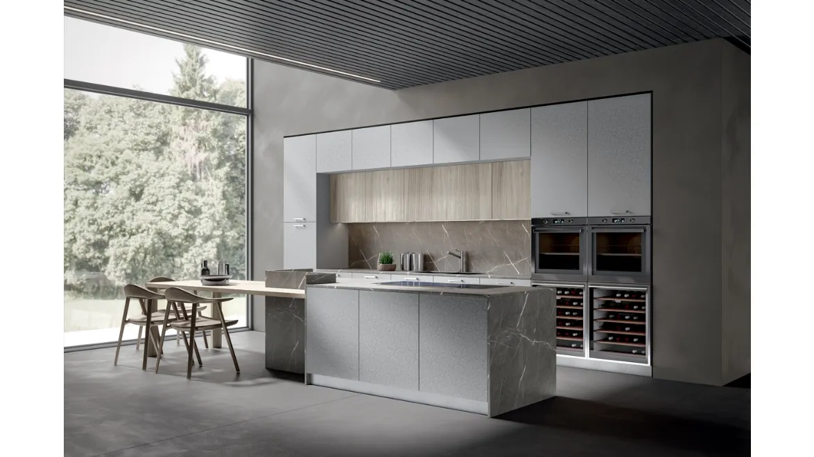 Cucina Moderna Aura con isola di Home Cucine