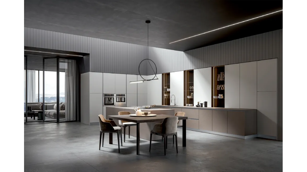Cucina Moderna Aura con isola di Home Cucine