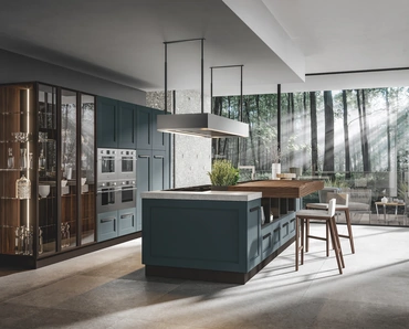 Cucina Moderna Boston con isola in laccato opaco di Home Cucine