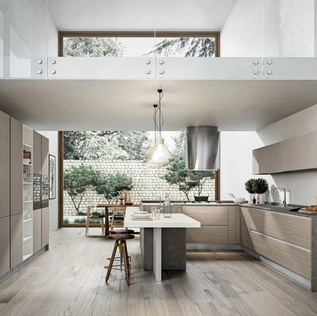 Cucina Moderna Cartesia con penisola di Home Cucine