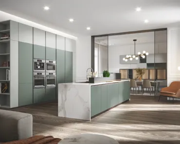 Cucina Moderna con isola Era con isola in PVC laccato opaco di Home Cucine