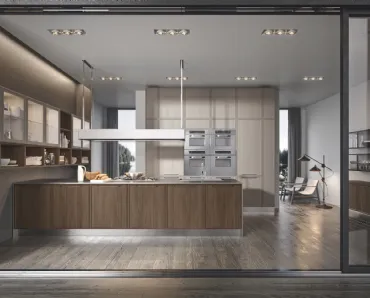 Cucina Moderna Estetica con penisola in frassino di Home Cucine