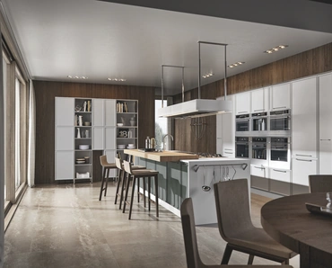 Cucina Moderna in laccato opaco Etica con isola di Home Cucine