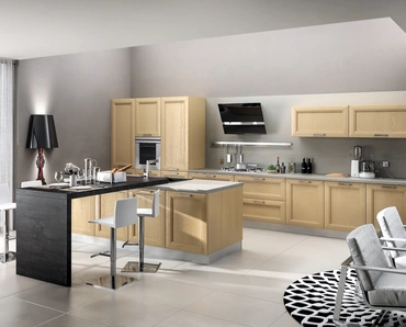 Cucina Moderna in frassino Metropoli con isola di Home Cucine