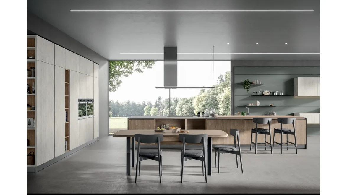 Cucina Moderna Mela con isola di Home Cucine