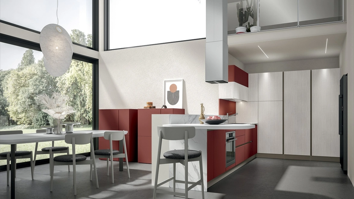 Cucina Moderna Mela con penisola di Home Cucine