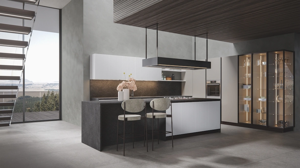 Cucina Moderna Palù con isola in PVC di Home Cucine