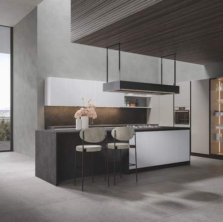 Cucina Moderna Palù con isola in PVC di Home Cucine